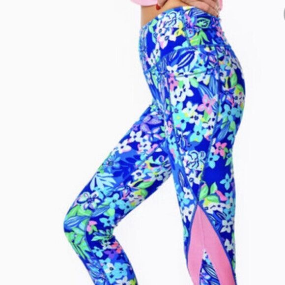 NWOT Lilly Pulitzer Weekender High Rise Leggings Borealis Social Sunset SMALL - Picture 3 of 6